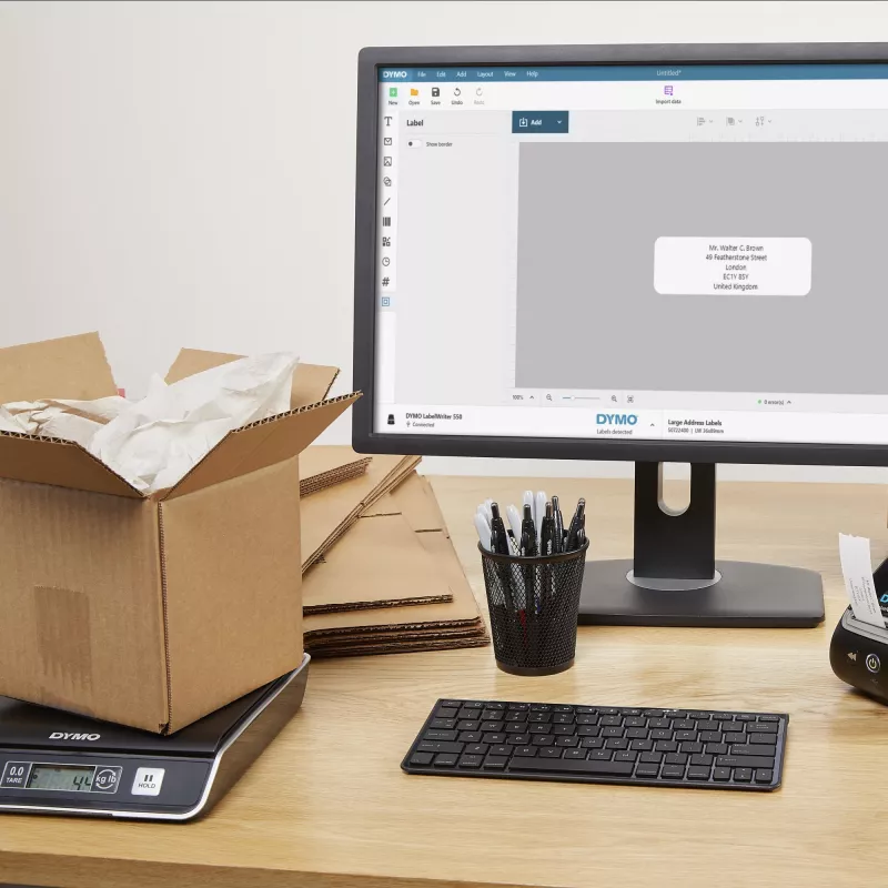 Bilancia digitale per pacchi e spedizioni DYMO M5 | capacità fino a 5 kg | 20 cm x 20 cm