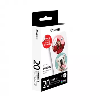 Canon ZINK™ confezione di adesivi rotondi pretagliati 1.3”, 20 fogli