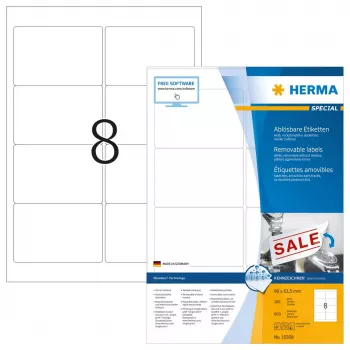 Etichette rimovibili HERMA 10308 A4 96x63,5 mm bianche