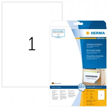 Etichetta adesiva per stampante HERMA etichette rimovibili A4 210x297 mm bianche Movables