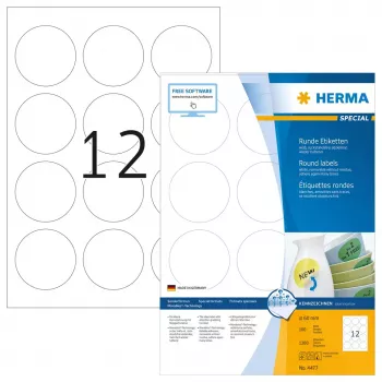 Etichetta adesiva per stampante HERMA etichette rimovibili A4 Ø 60 mm