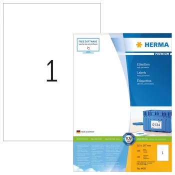 Etichetta adesiva per stampante HERMA Labels Premium A4 210x297 mm
