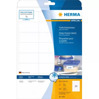 Etichette adesive per stampante HERMA surgelati 66x33,8 mm