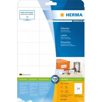 Etichette adesive per stampante HERMA Labels Premium A4 70x37 mm