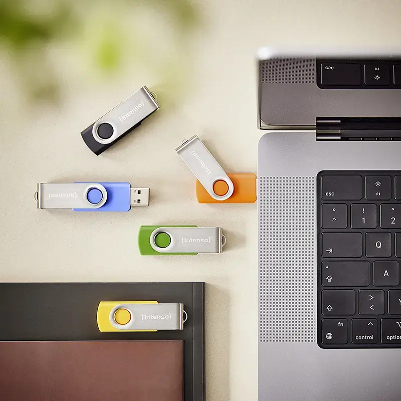 INTENSO Office Line multipack chiavette USB 5×64 GB, USB-A, USB 3.2 Gen 1, Swivel, multicolore