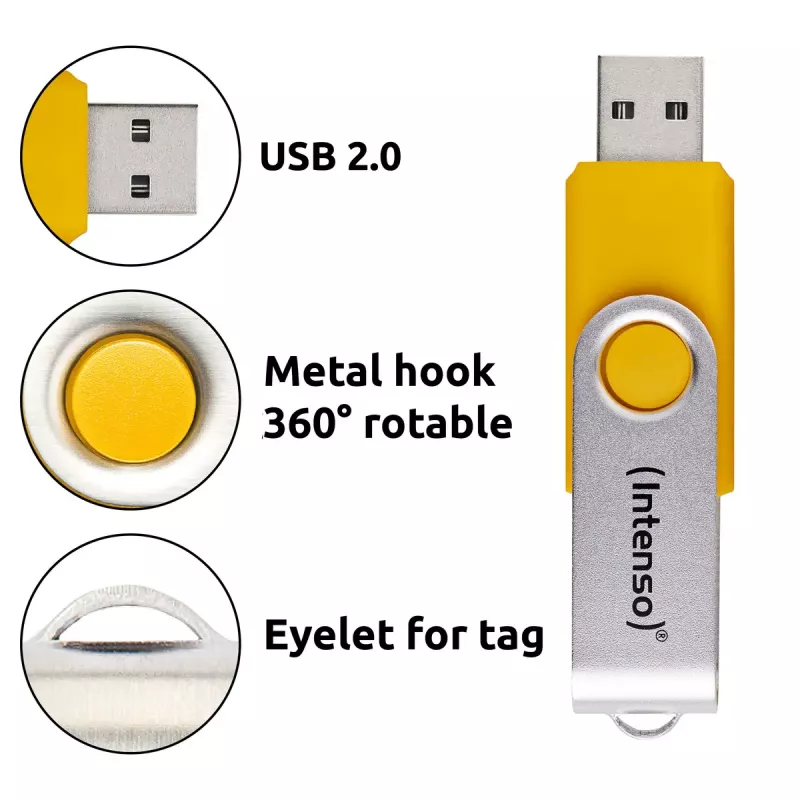 INTENSO Office Line multipack chiavette USB 5×64 GB, USB-A, USB 3.2 Gen 1, Swivel, multicolore