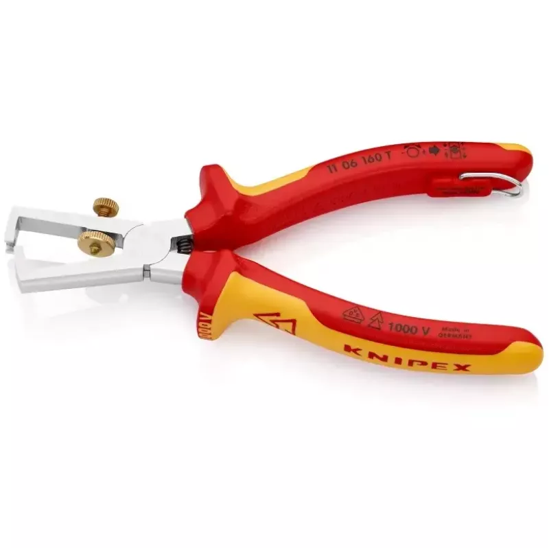 Knipex 11 06 160 T pinza spelafili isolata con molla di apertura, 160 mm