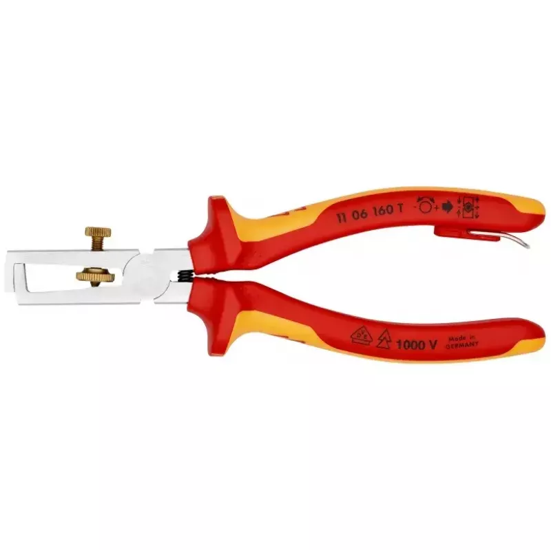 Knipex 11 06 160 T pinza spelafili isolata con molla di apertura, 160 mm