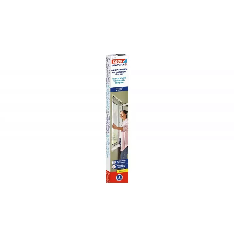 tesa Insect Stop Clip On 55360-00001-00 zanzariera, 1,2 x 1,4 m, antracite
