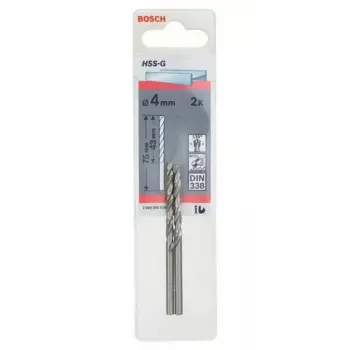 Punta elicoidale Bosch punta per metallo HSS-G DIN 338 4 mm 2 pezzi