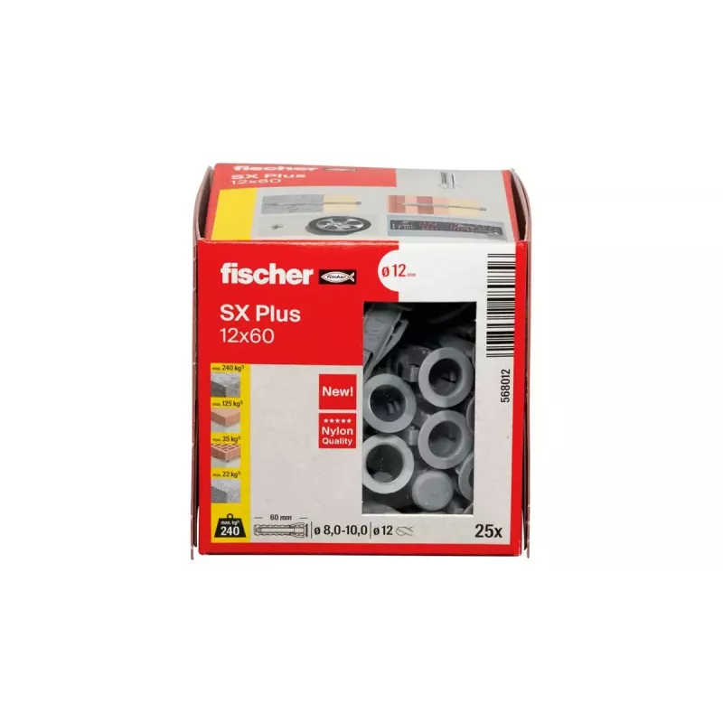 Tassello a espansione Fischer 568012 60 mm nylon 25 pezzi