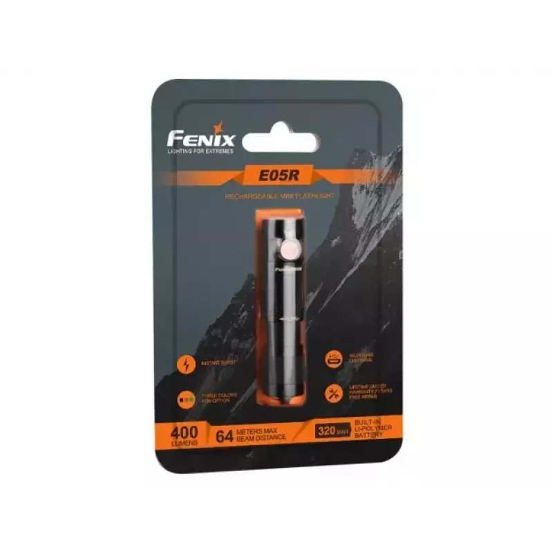 Torcia Fenix E05R nero torcia portatile LED duralluminio IP68 30h