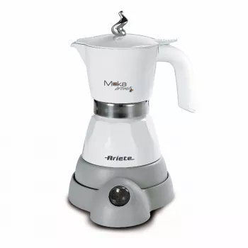 Ariete 1358 Moka Aroma – caffettiera elettrica per 2/4 tazze – base senza fili – spegnimento automatico – mantenimento temperatura per 30 min. – 400 Watt – bianco