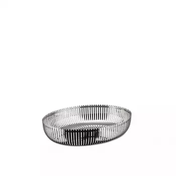 Alessi PCH06/26 ciotola portavivande ovale, acciaio inox lucido, 26 cm