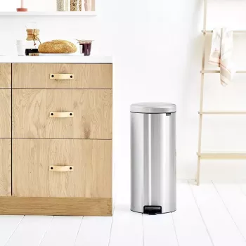 Pattumiera con pedale Brabantia newIcon rotonda acciaio spazzolato diametro 30 cm