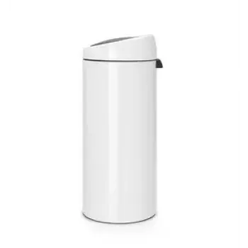 Pattumiera a pressione Brabantia 30L rotonda plastica acciaio inox bianco