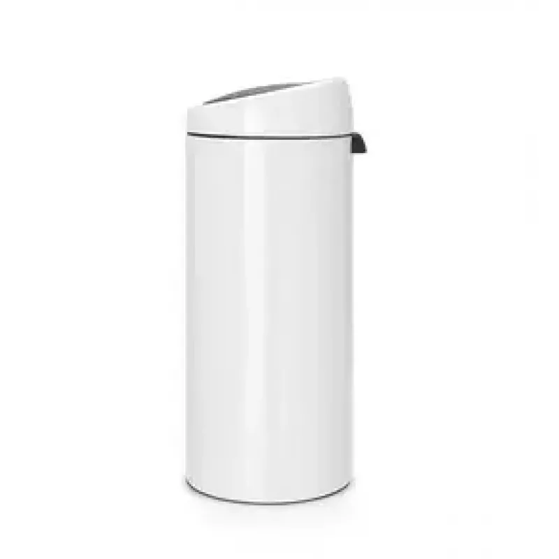 Pattumiera a pressione Brabantia 30L rotonda plastica acciaio inox bianco