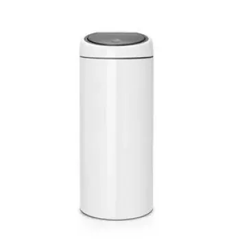Pattumiera a pressione Brabantia 30L rotonda plastica acciaio inox bianco