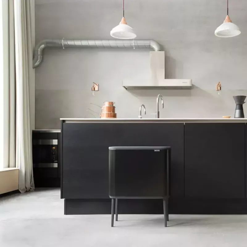 Pattumiera Brabantia 316067 33L rettangolare acciaio inox nero