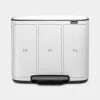 Brabantia Bo 121005 pattumiera a pedale, 3 x 11 L, bianco