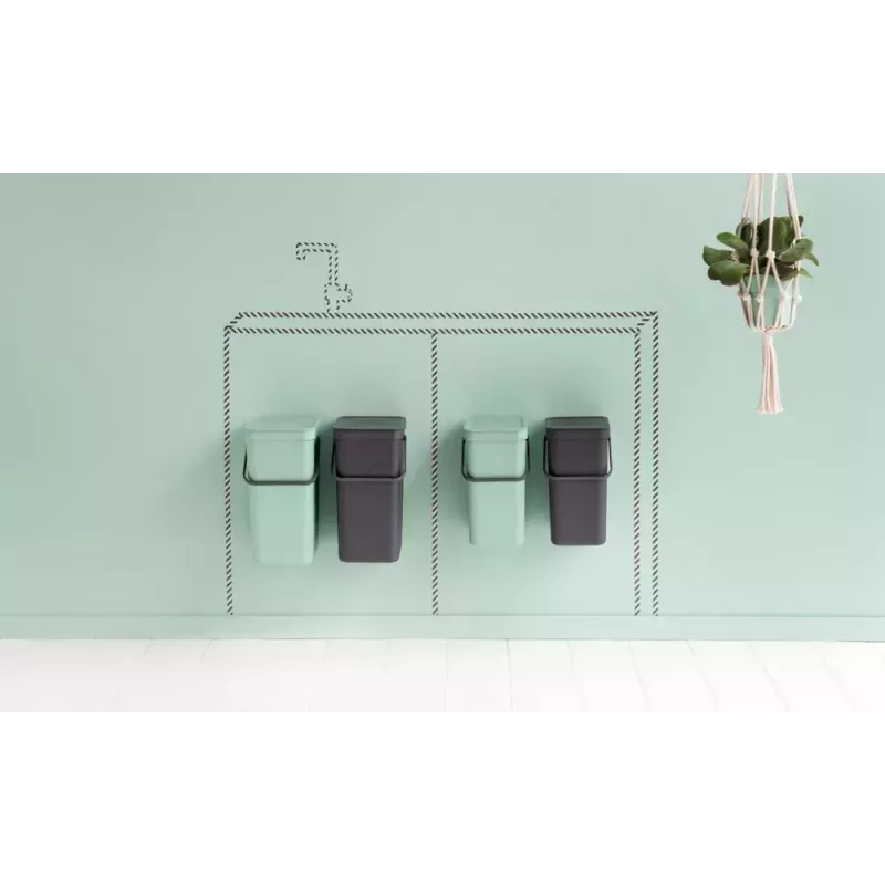 Brabantia Sort & Go rettangolare plastica verde grigio larghezza 520 mm profondità 370 mm altezza 430 mm
