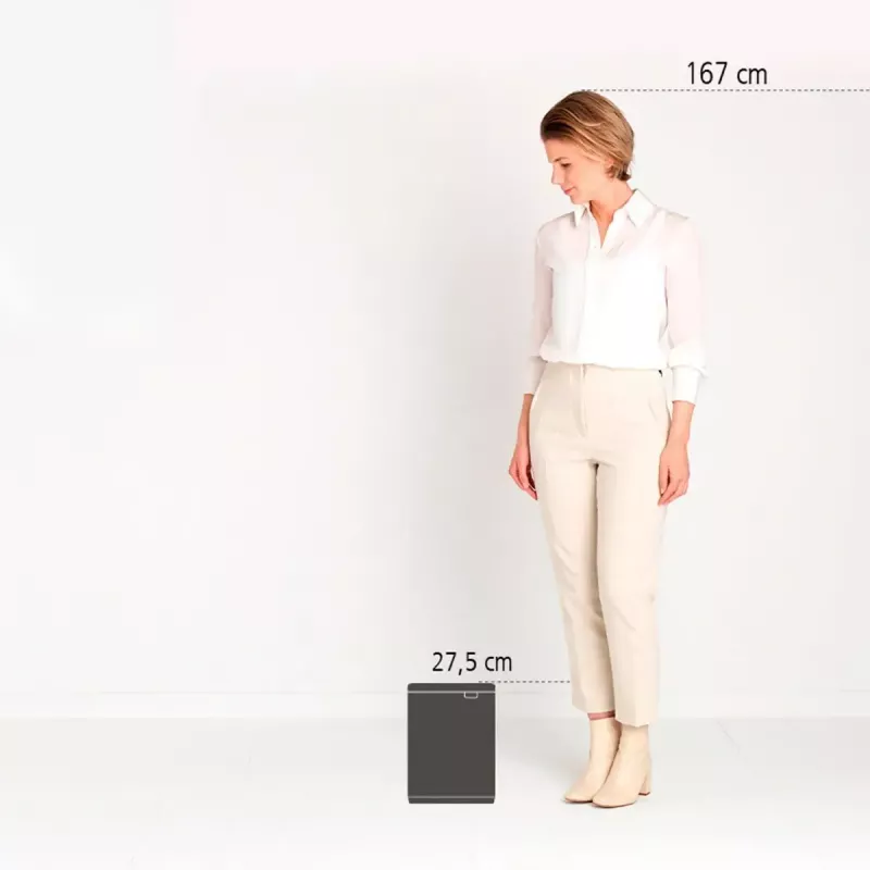 Pattumiera Brabantia Bo 4 L rettangolare acciaio nera 22 28 49
