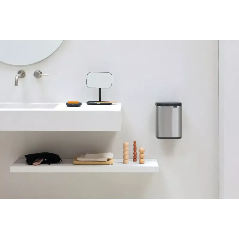 Pattumiera Brabantia Bo 4 L rettangolare acciaio nera 22 28 49