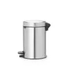 Pattumiera con pedale Brabantia newIcon rotonda acciaio inox spazzolato