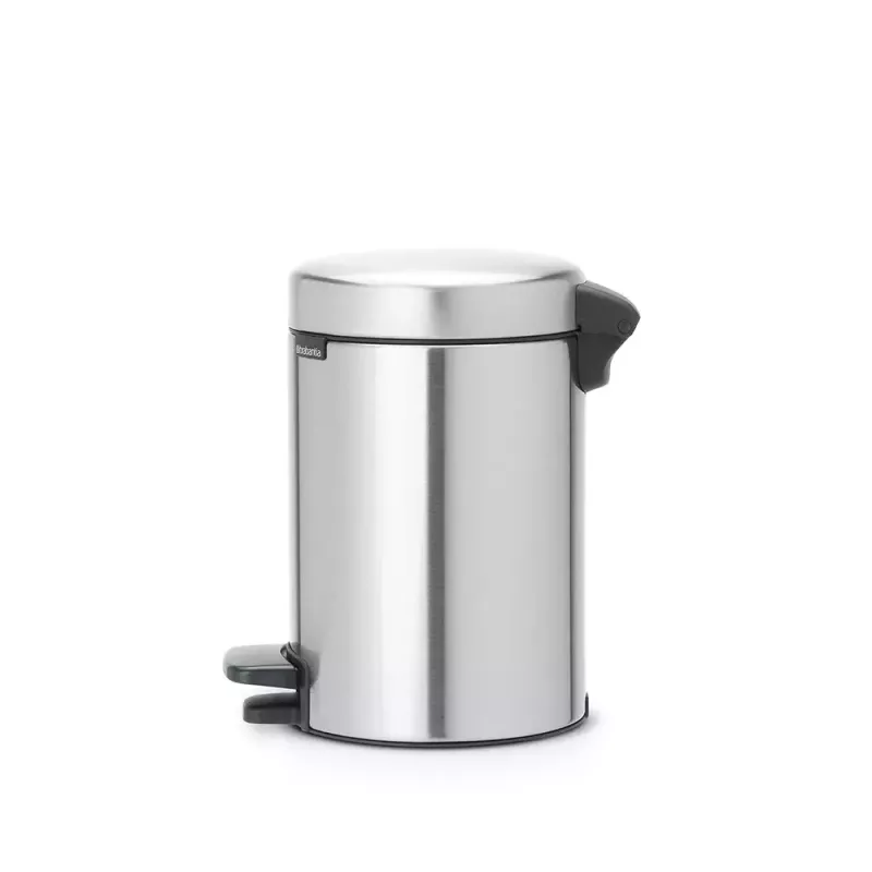 Pattumiera con pedale Brabantia newIcon rotonda acciaio inox spazzolato