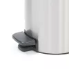 Pattumiera con pedale Brabantia newIcon rotonda acciaio inox spazzolato