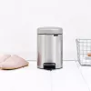 Pattumiera con pedale Brabantia newIcon rotonda acciaio inox spazzolato