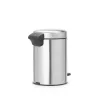 Pattumiera con pedale Brabantia newIcon rotonda acciaio inox spazzolato
