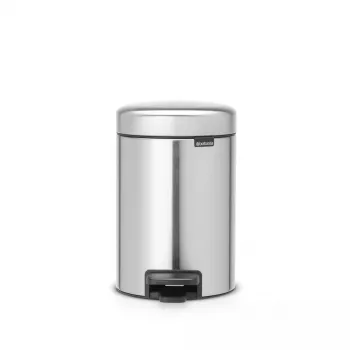 Pattumiera con pedale Brabantia newIcon rotonda acciaio inox spazzolato
