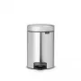 Pattumiera con pedale Brabantia newIcon rotonda acciaio inox spazzolato