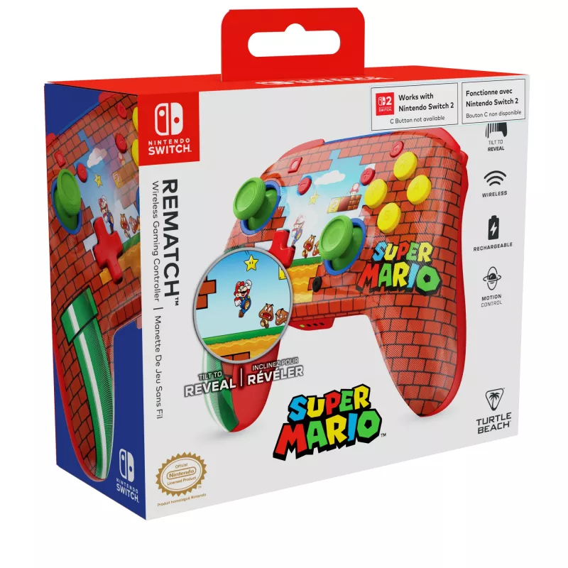 Turtle Beach Rematch Controller wireless per Nintendo Switch, Mario Bricks Reveal