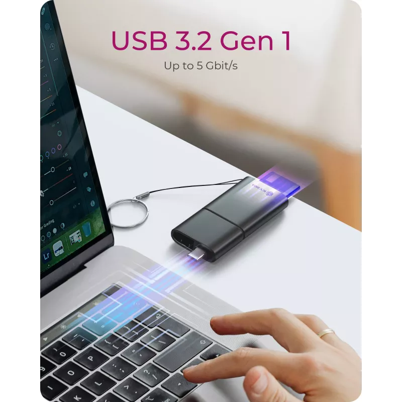 Lettore di schede ICY BOX 2-in-1 con interfaccia USB Type-A e USB Type-C