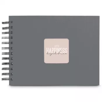 Hama 00009839 Fine Art album fotografico a spirale 24x17, 50 fogli neri, Stone Grey