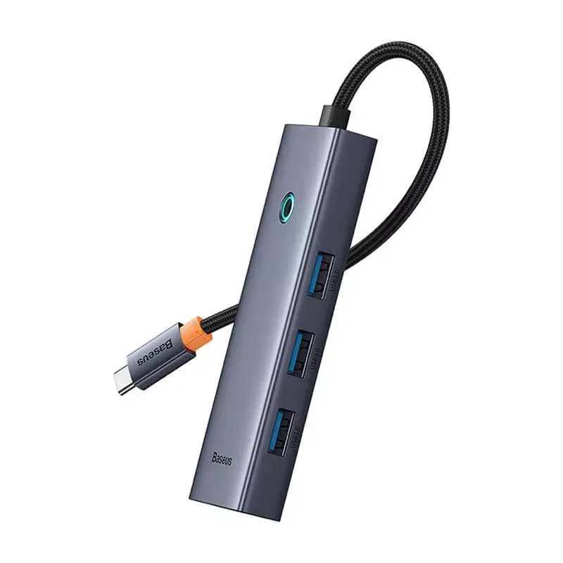 Hub 4in1 Baseus UltraJoy USB-C a USB 3.0 grigio cavo