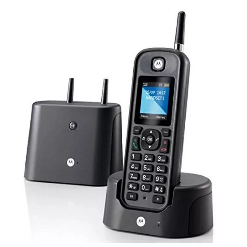 Telefono DECT Motorola O201 identificazione chiamante nero cordless portatile