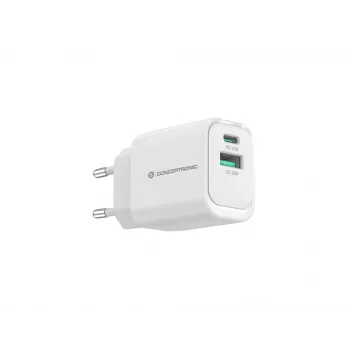 Conceptronic ALTHEA19W33 caricabatterie GaN USB PD 2 porte 33W, USB-C x 1, USB-A x 1, QC 3.0, PPS, PD 3.0