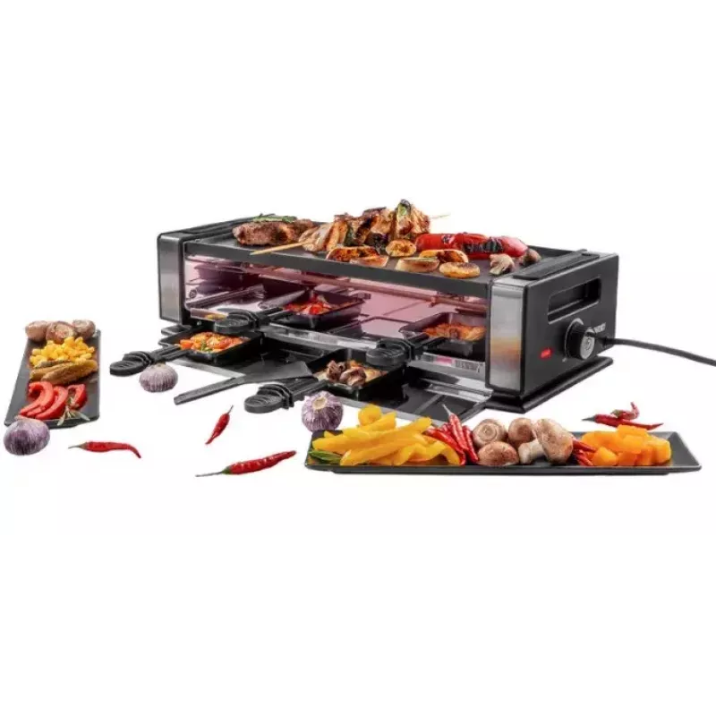 Raclette-grill Unold Delice Basic 1200 W 8 persone nero acciaio inox