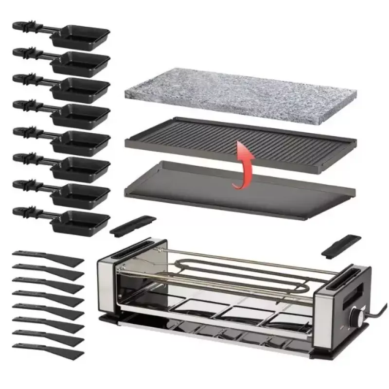 Raclette-grill Unold Delice Basic 1200 W 8 persone nero acciaio inox