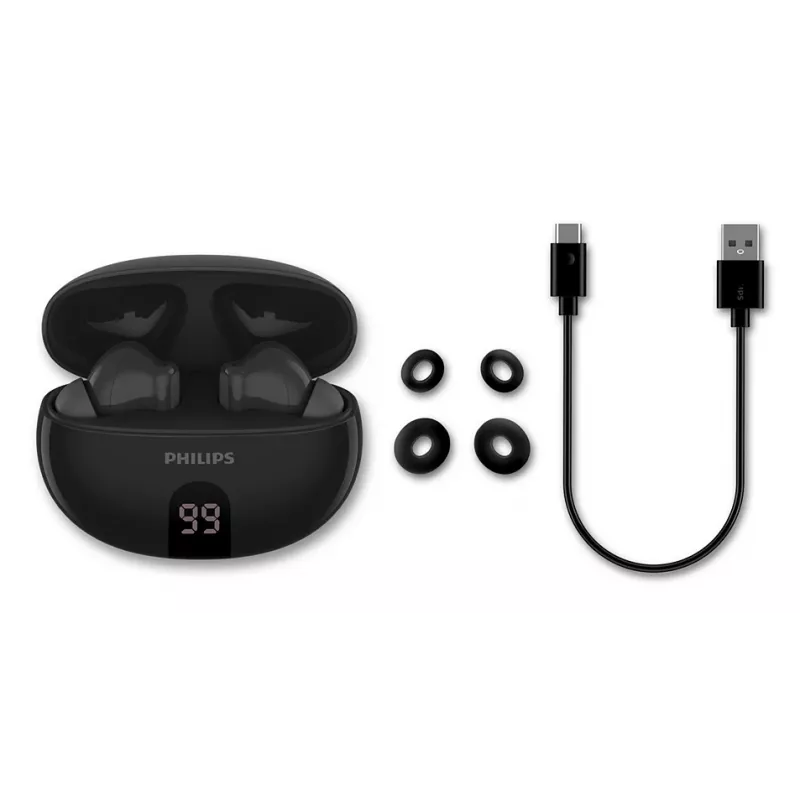 Headset in-ear senza fili Philips TAT2520BK/00 — Bluetooth, 20–20000 Hz, portata 10 m, 40 g, nero