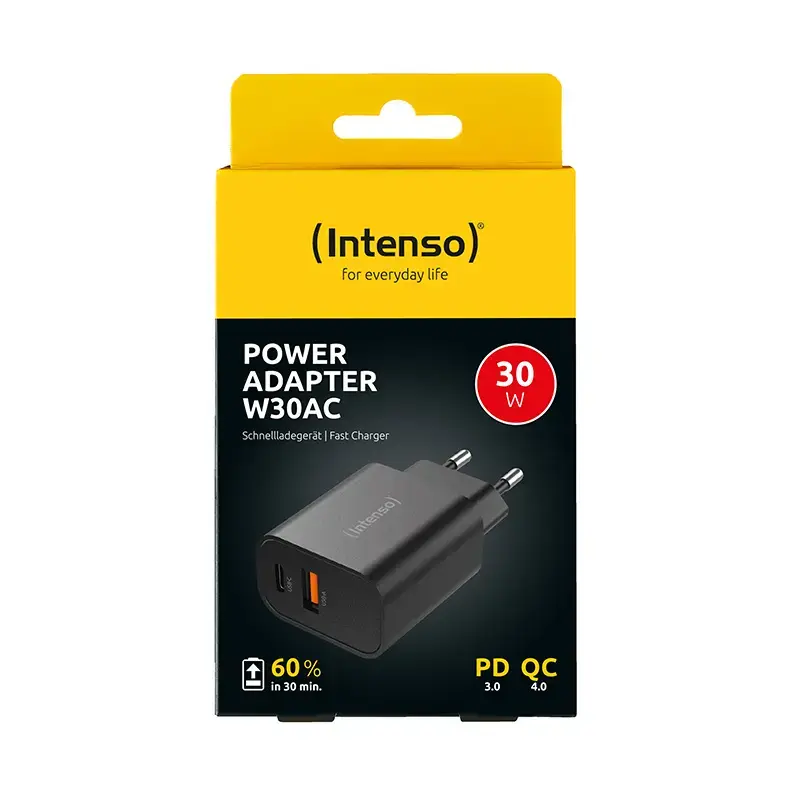 Alimentatore Intenso W30AC 30 W USB-A USB-C nero