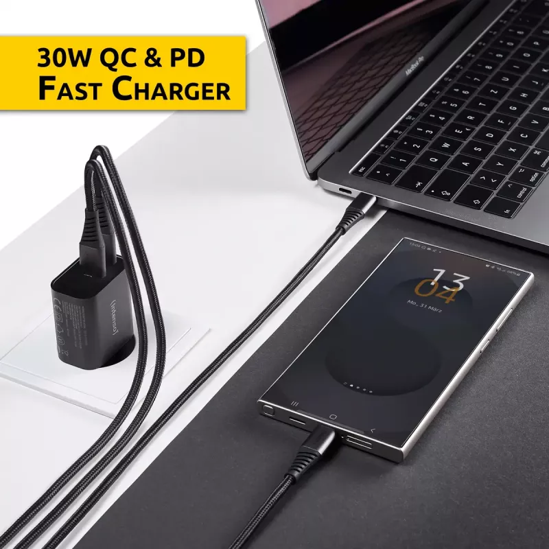 Alimentatore Intenso W30AC 30 W USB-A USB-C nero
