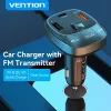 Caricabatterie da auto Vention 3 porte USB (USB-C + 2× USB-A) 30W/18W/5W nero