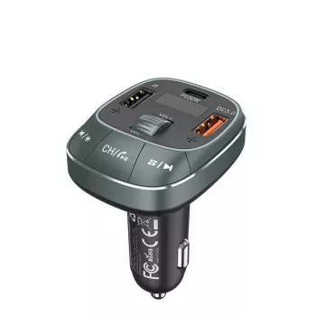 Caricabatterie da auto Vention 3 porte USB (USB-C + 2× USB-A) 30W/18W/5W nero
