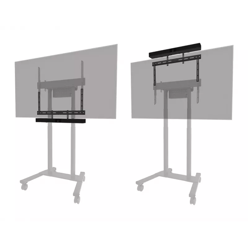 Supporto per videobar Neomounts AV30-500BL per display 43–110 pollici — VESA fino a 600×400, max. 10 kg, larghezza 900 mm