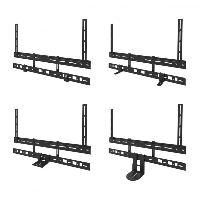 Supporto per videobar Neomounts AV30-500BL per display 43–110 pollici — VESA fino a 600×400, max. 10 kg, larghezza 900 mm