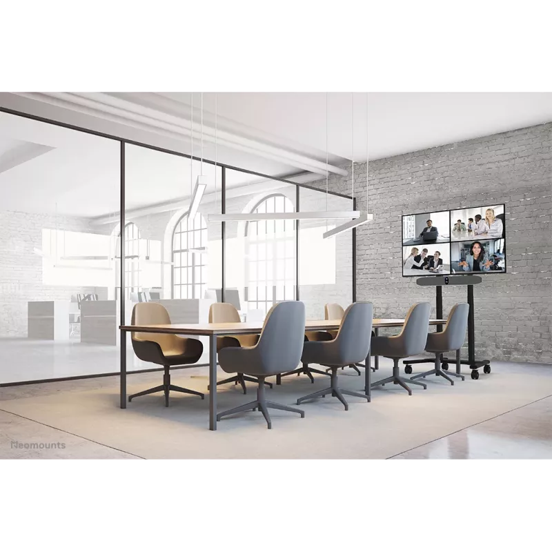Supporto per videobar Neomounts AV30-500BL per display 43–110 pollici — VESA fino a 600×400, max. 10 kg, larghezza 900 mm